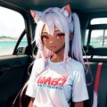 褐色猫娘とのドライブ 3枚目