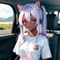 褐色猫娘とのドライブ 6枚目