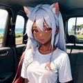褐色猫娘とのドライブ 2枚目