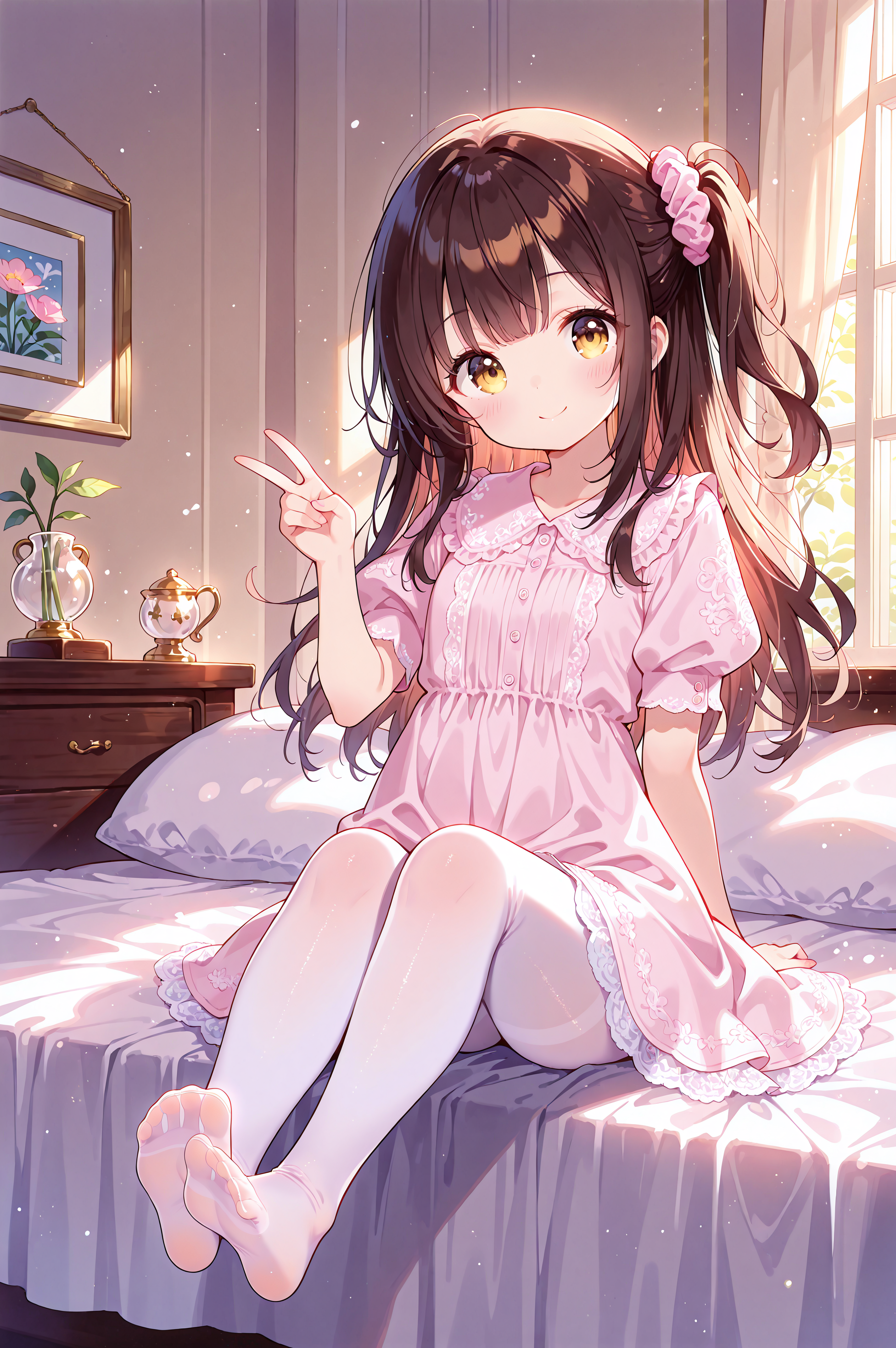 純真な笑顔と、白いタイツの少女 | の人気AIイラスト・グラビア