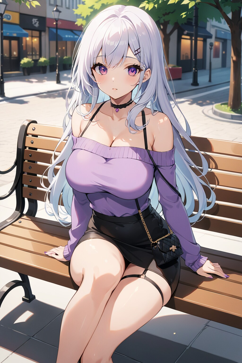 待ち合わせの間に何人かに声かけられてそうなEMERALDちゃん | の人気AIイラスト・グラビア