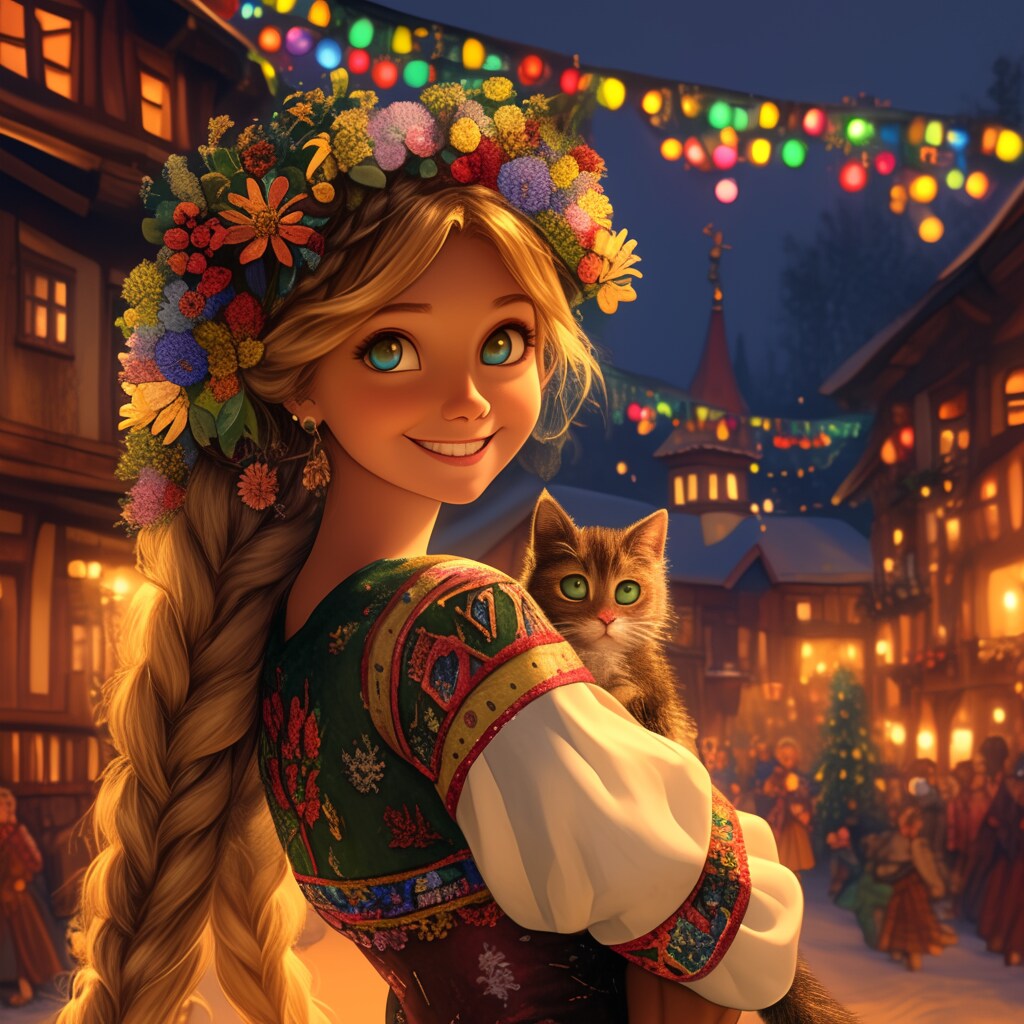 伝統衣装と花飾り