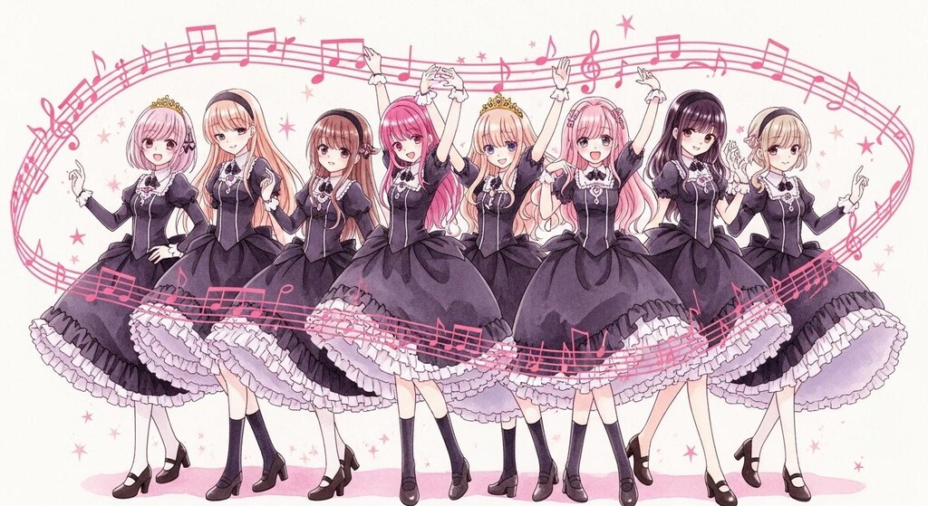 お嬢様のお清楚ダンス♪（仲良しパーティーダンス♪最後の2枚はフィギュア風）