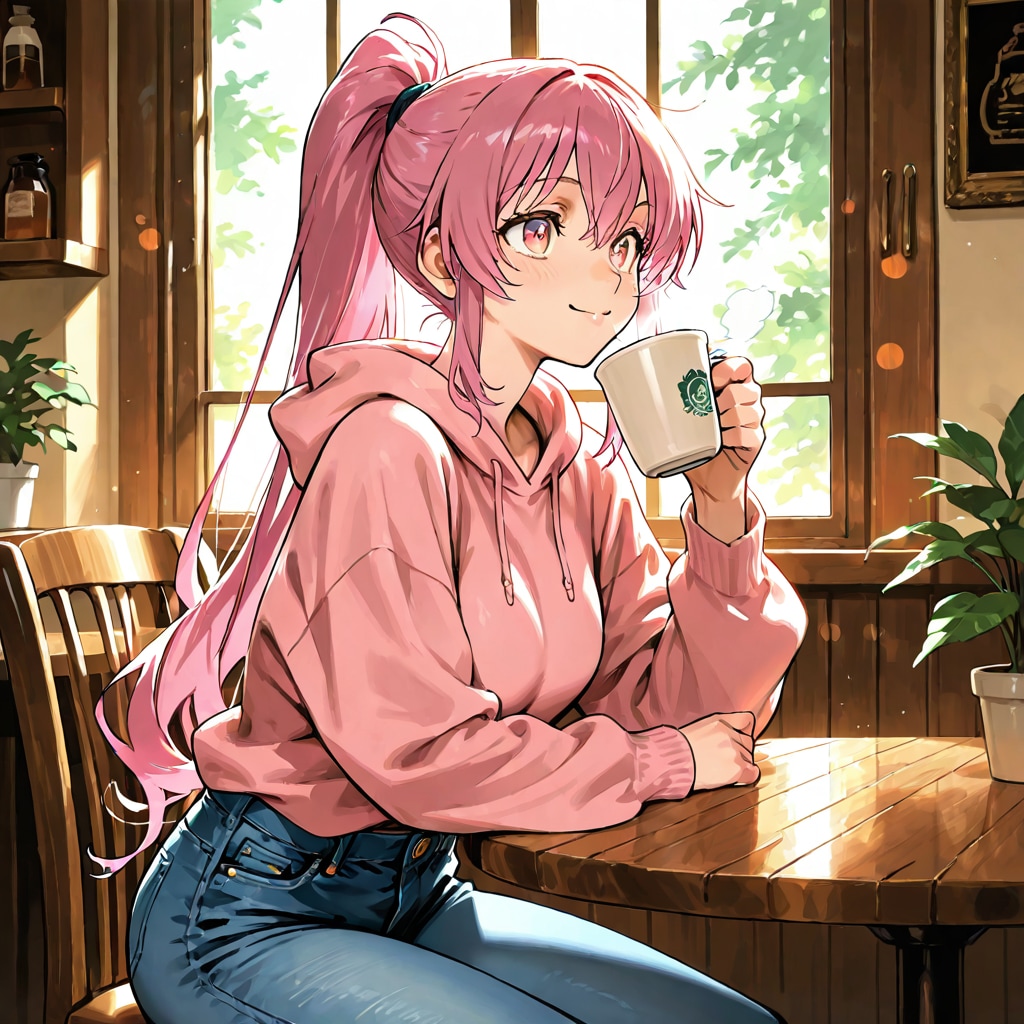 カフェでのひととき | の人気AIイラスト・グラビア