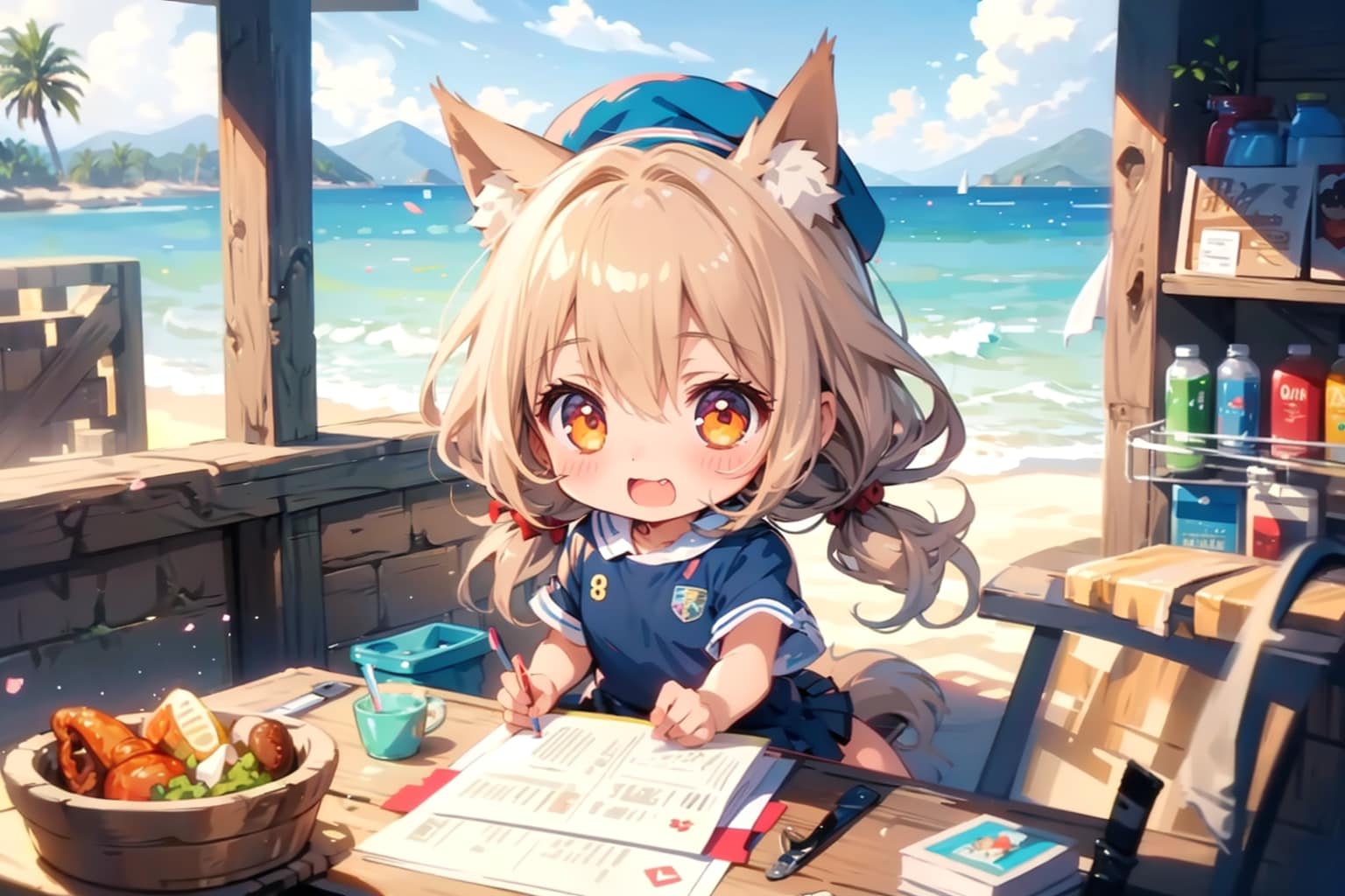 ちびちゃん_「終わったら遊ぶ-！」。