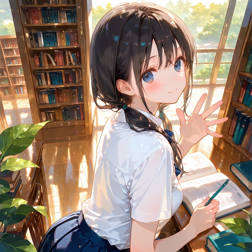 図書委員と待合せ | の人気AIイラスト・グラビア