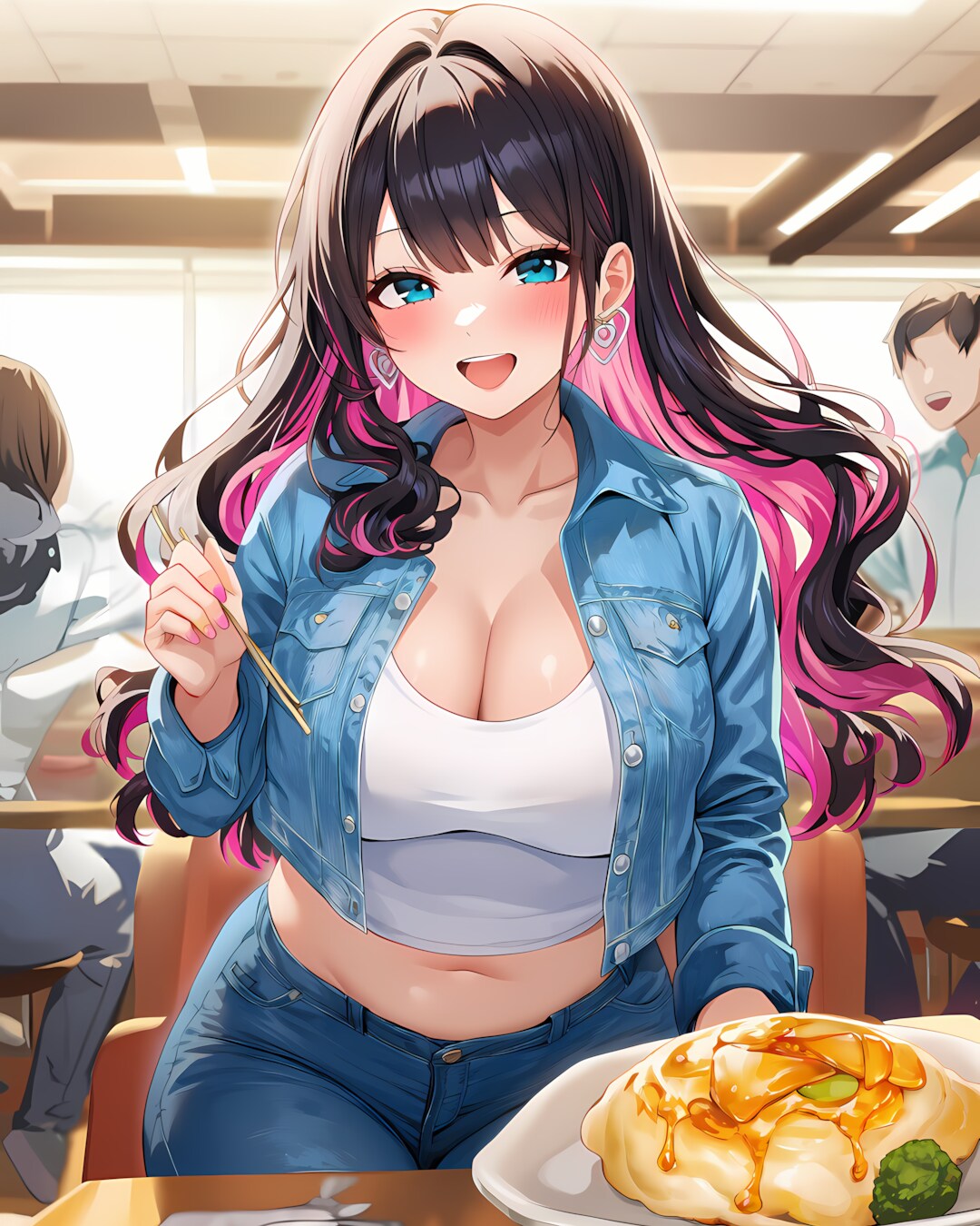 🍽️キャンパスランチ✨デニムコーデのリナちゃん