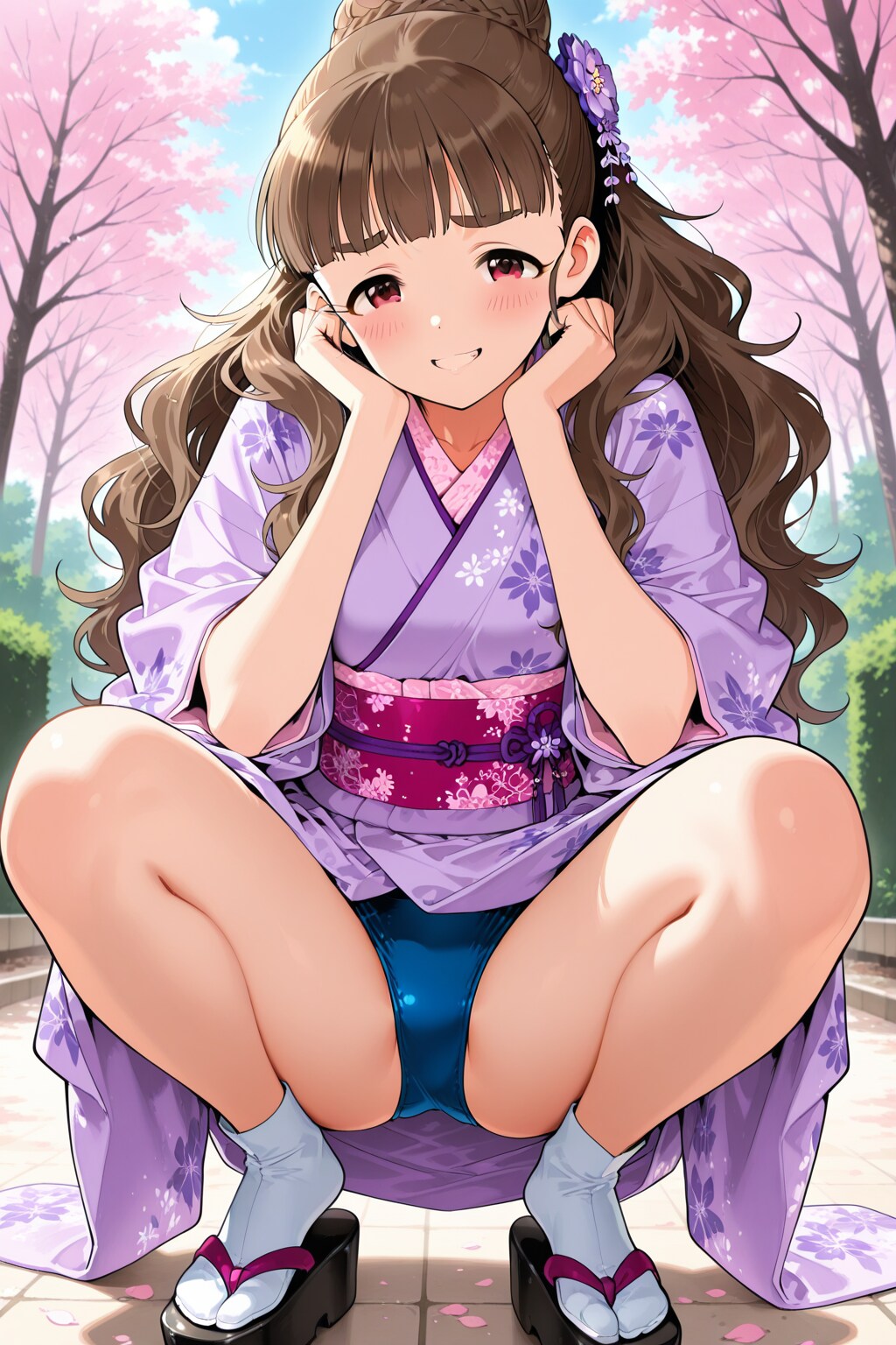 奈緒も振袖下のスク水見せてー！