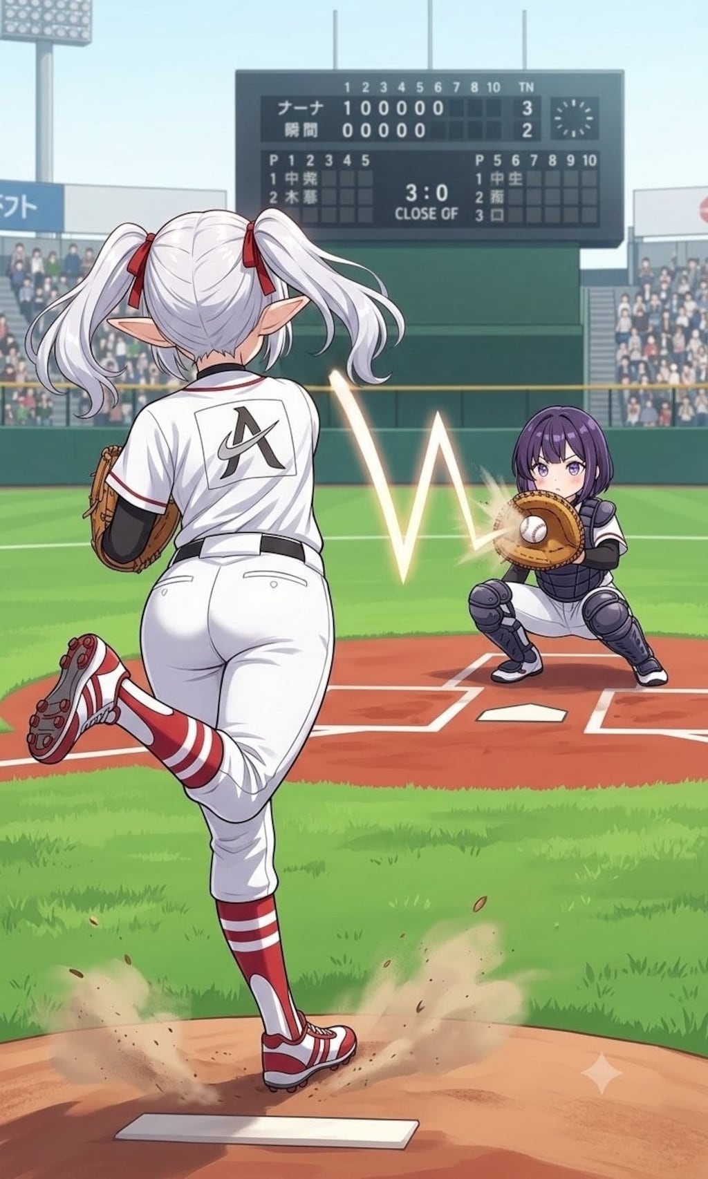 魔球を投げるシロネさん