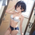 着替えを覗かれても寛容な彼女 4枚目