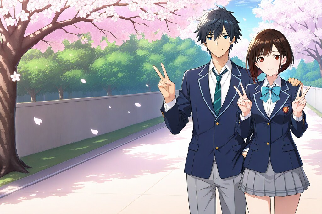 仲良し高校生カップル