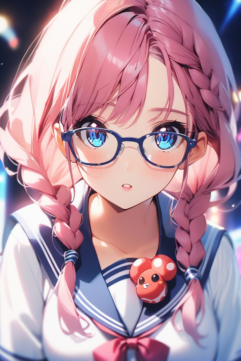VEGAで眼鏡三つ編み