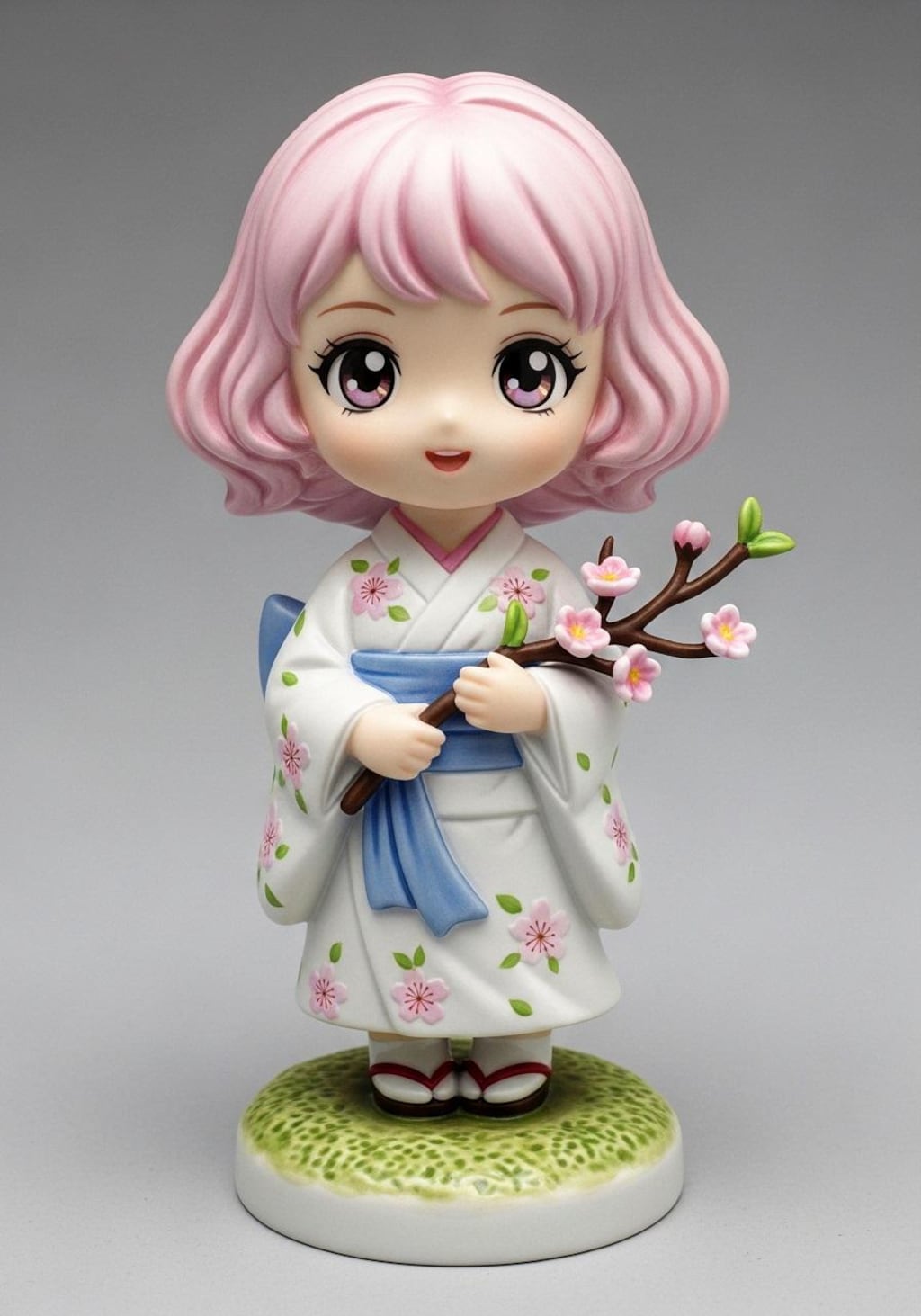 桜の枝を持つ少女