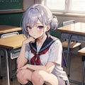 （６１）銀髪ちゃん制服 5枚目