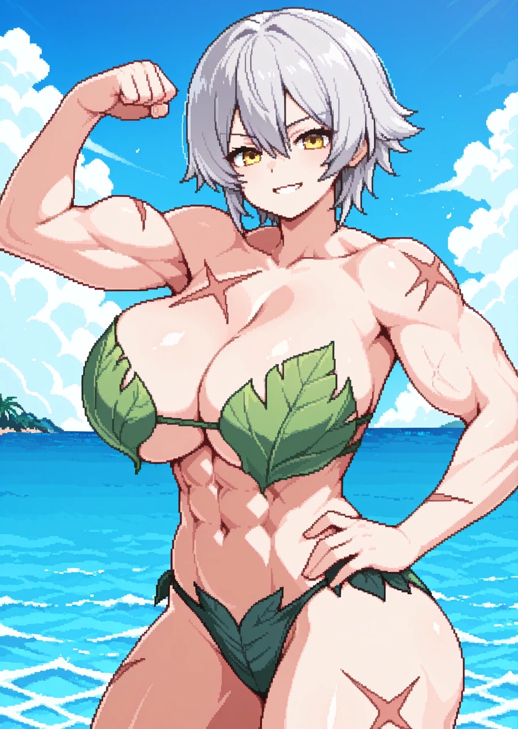 葉っぱの上の女の子たち