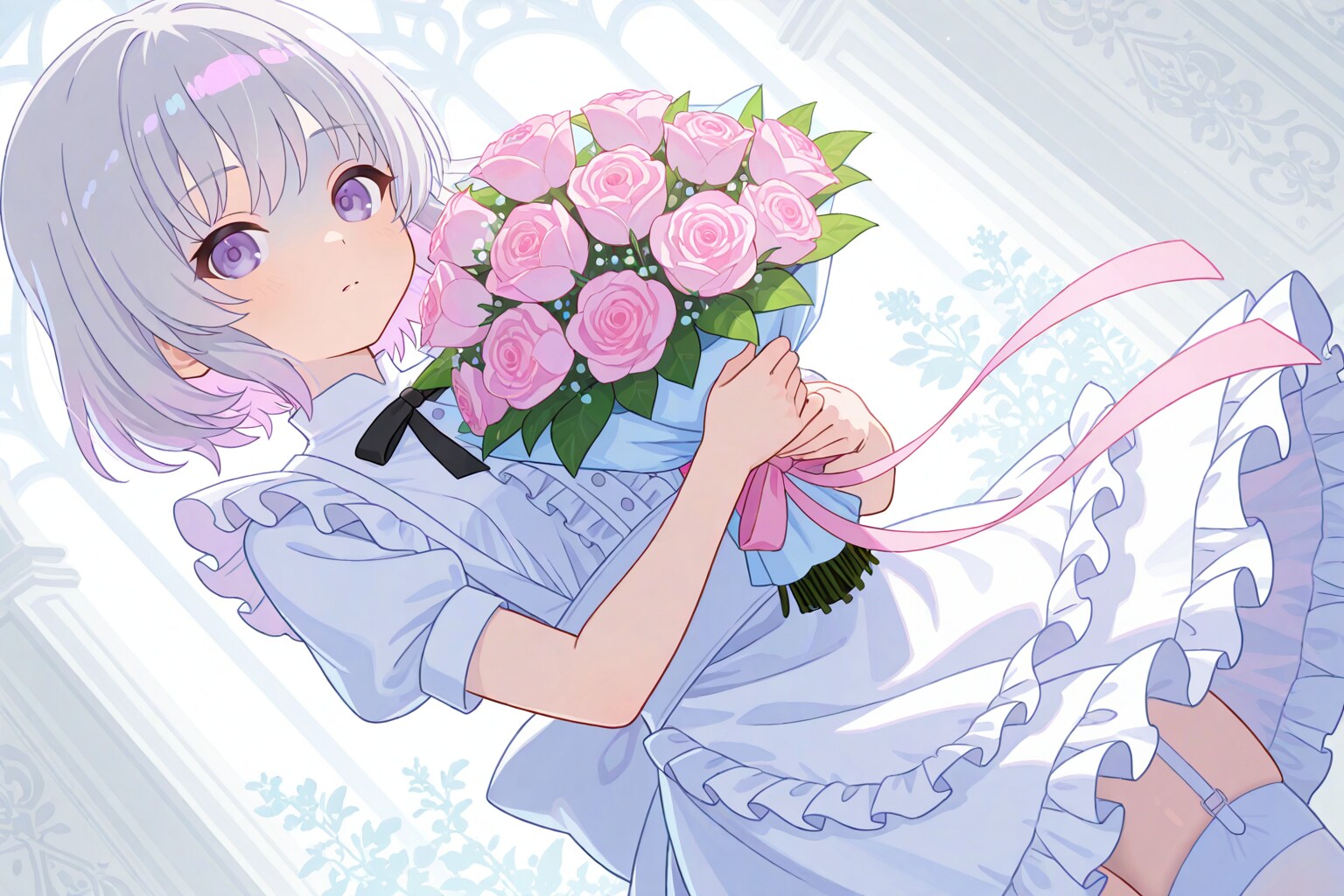 花束と少女