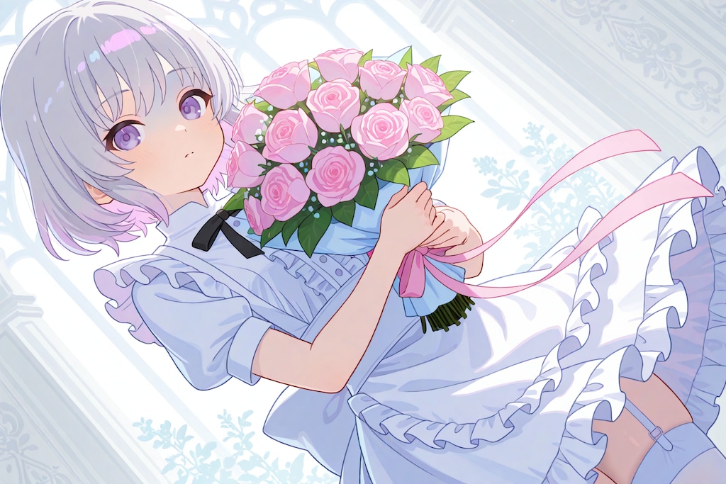 花束と少女