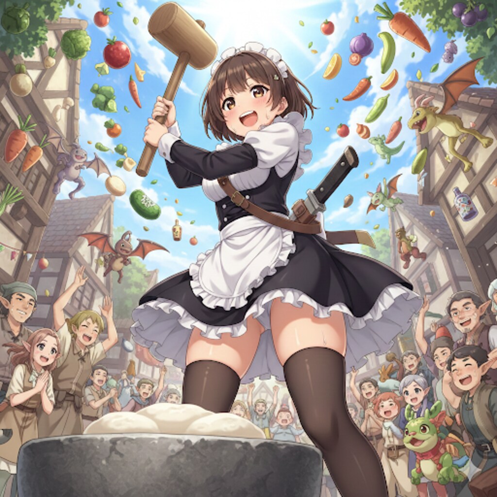 グルメワールドの餅つき