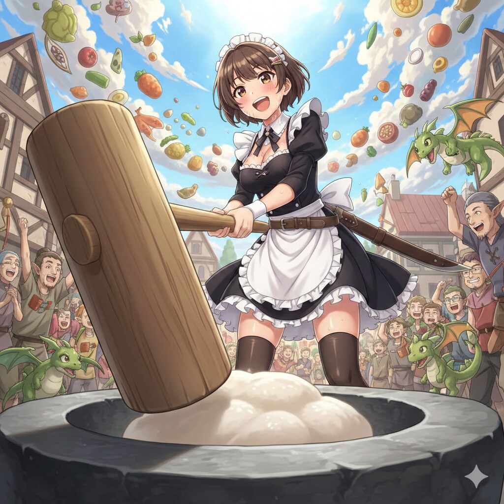 グルメワールドの餅つき | の人気AIイラスト・グラビア