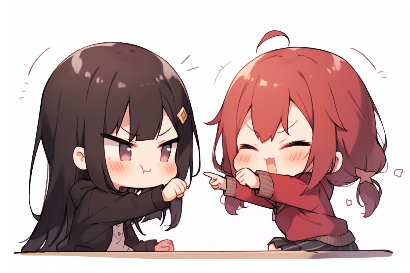 黒髪ちゃんと赤髪ちゃん