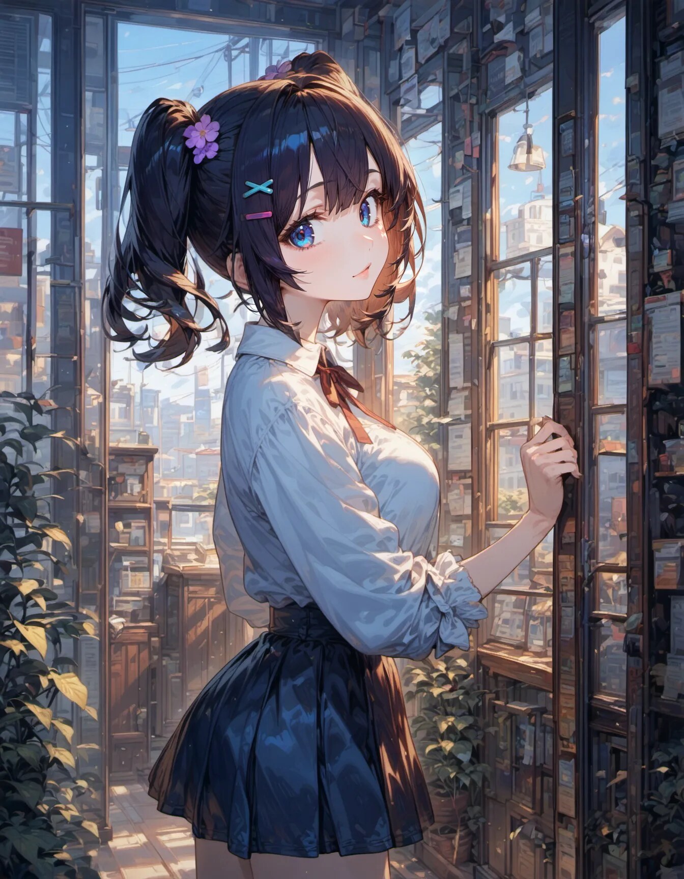 Whispers in the Sunlit Library | の人気AIイラスト・グラビア