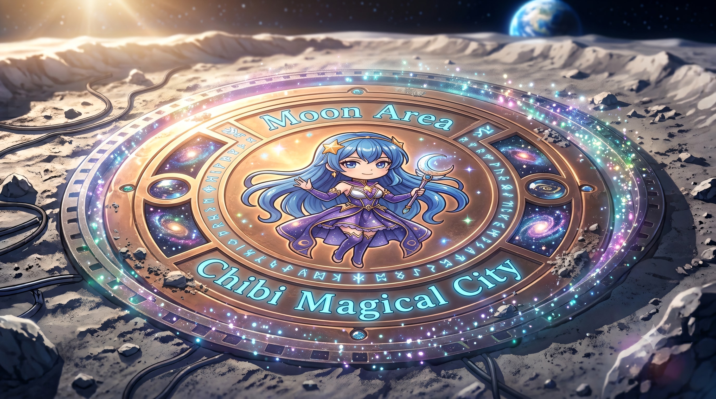 【#マンホールのふた】魔法少女月面基地（ちびキャラVer）