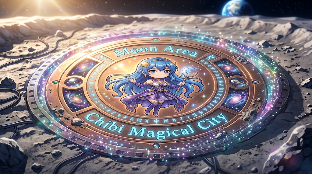 【#マンホールのふた】魔法少女月面基地（ちびキャラVer）