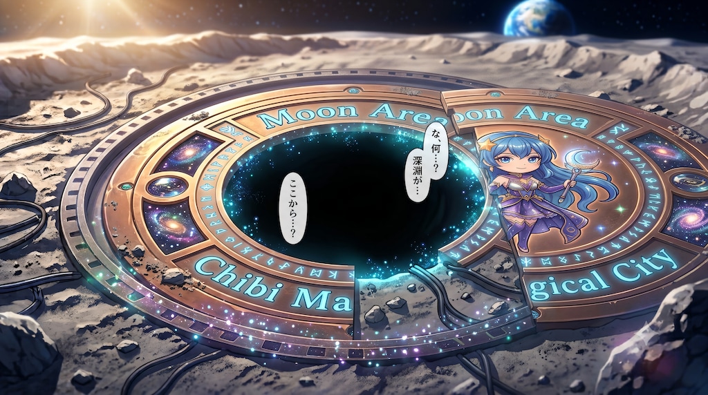 【#マンホールのふた】魔法少女月面基地（ちびキャラVer）