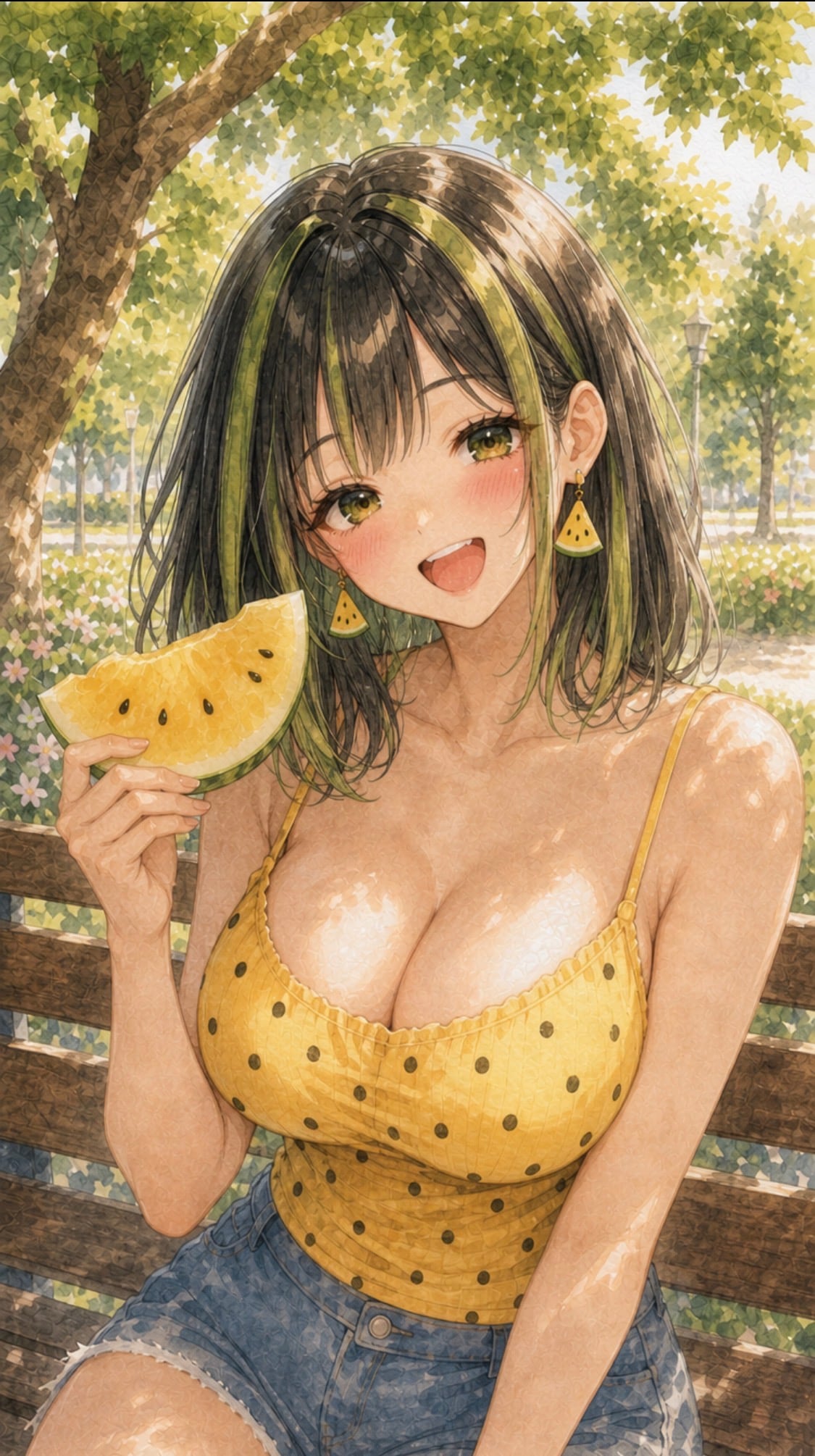 姉のスイカちゃんより大きな黄色スイカちゃん✨
