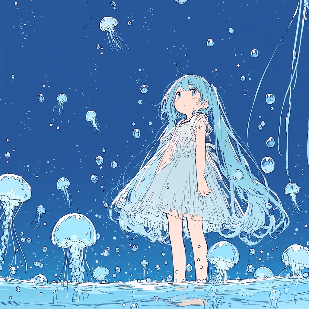 クラゲの夜 | の人気AIイラスト・グラビア
