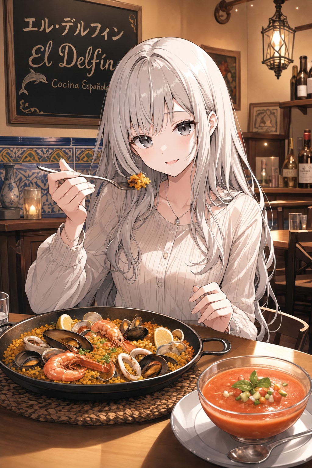 叔父の働く店で一人飯 | の人気AIイラスト・グラビア