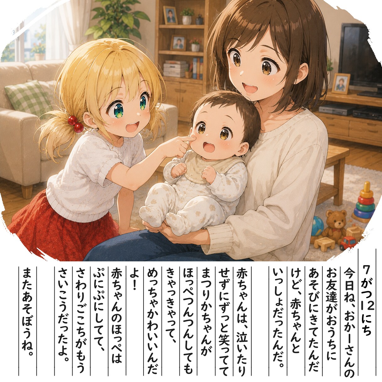 【絵日記】ぷにぷにほっぺ