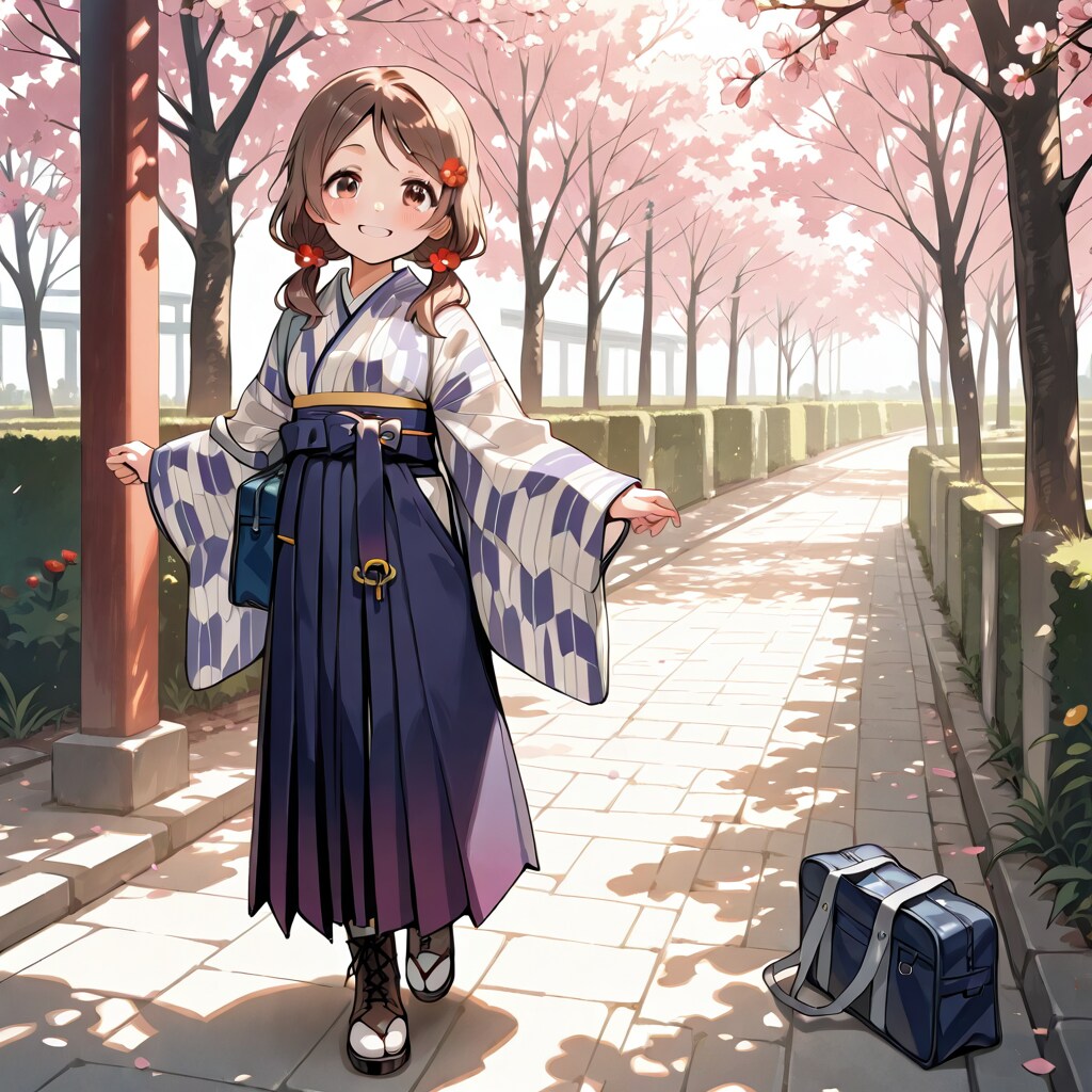 着物娘の通学　椿ちゃん