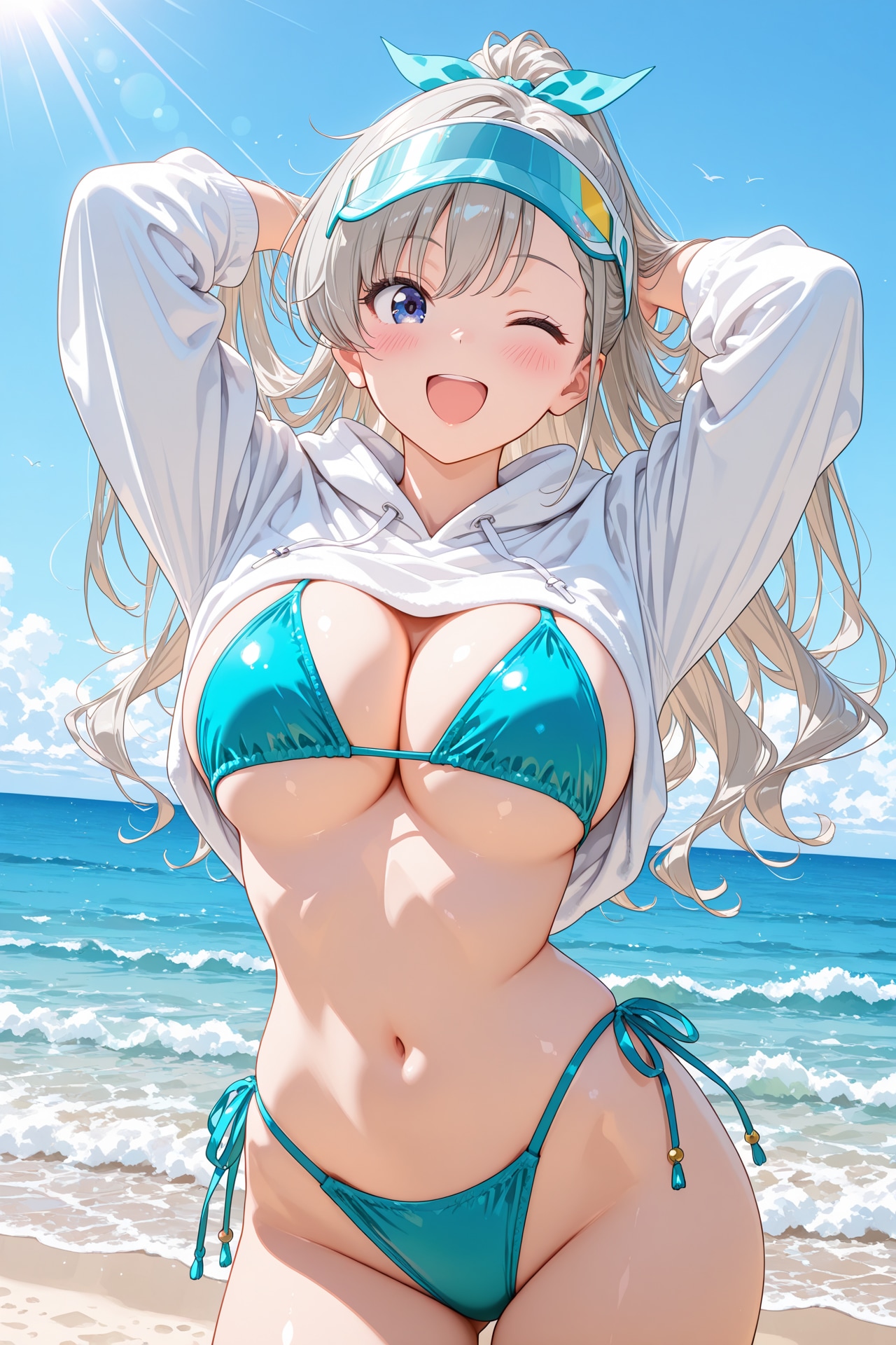 ビキニパーカー姿の久川颯ちゃん