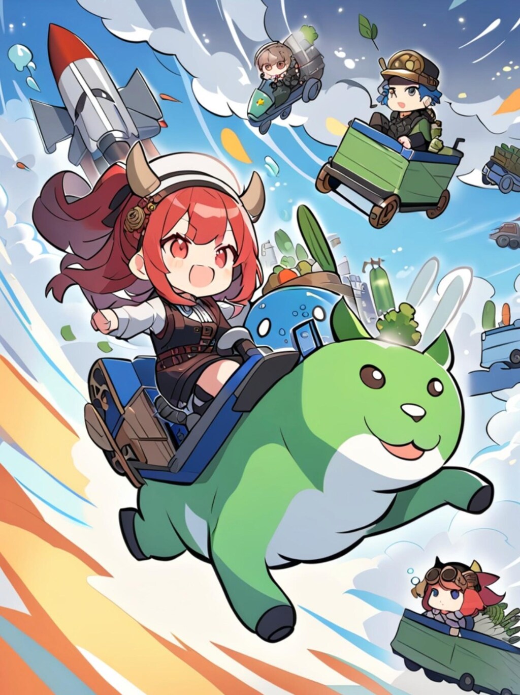 赤髪ちゃんとその仲間達