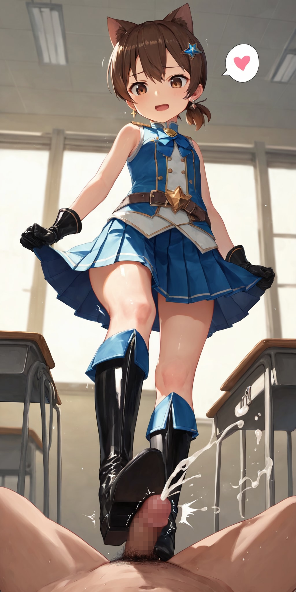 青系魔法少女のブーツコキ