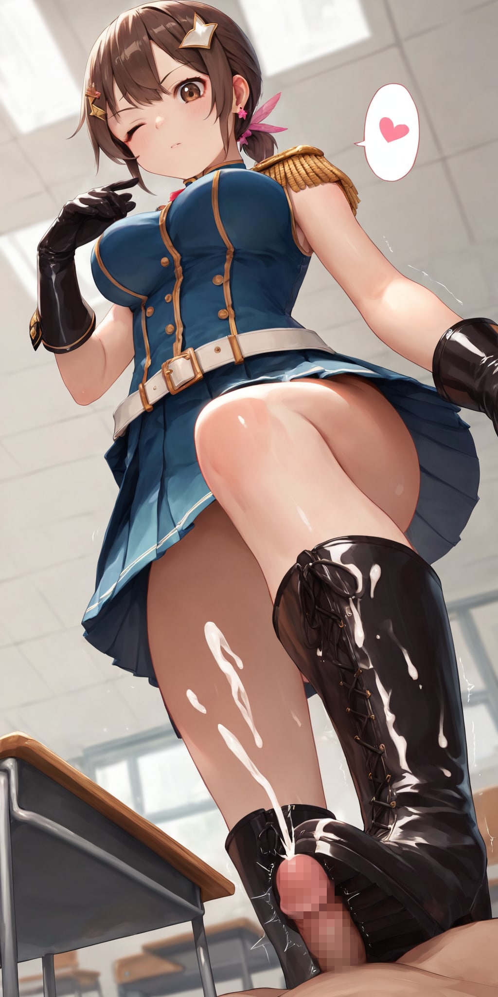 青系魔法少女のブーツコキ