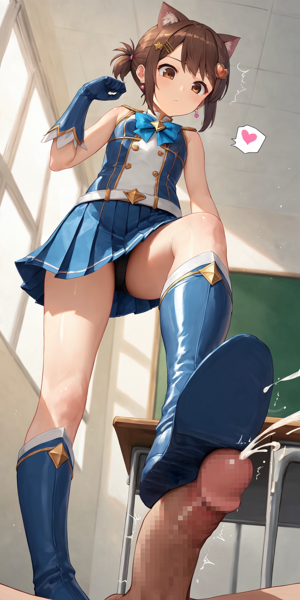 青系魔法少女のブーツコキ