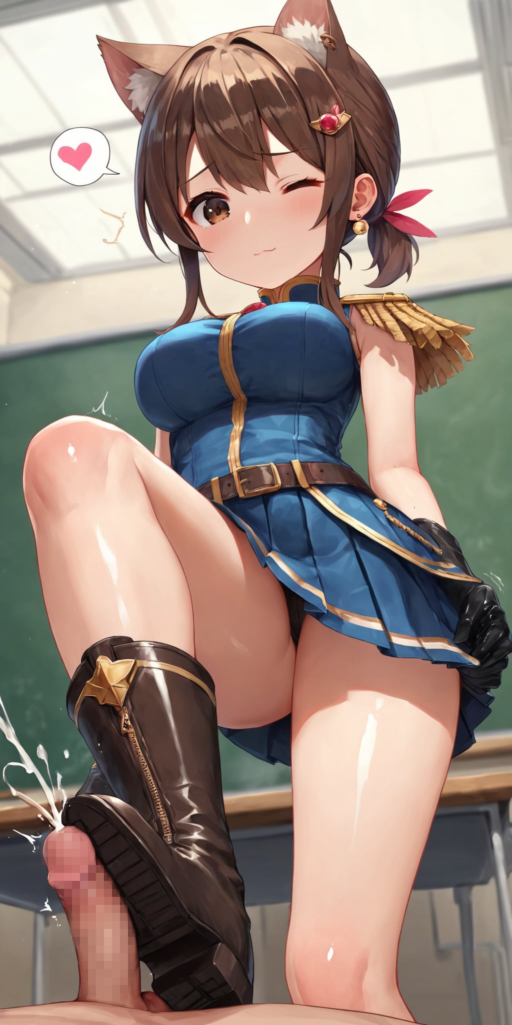 青系魔法少女のブーツコキ