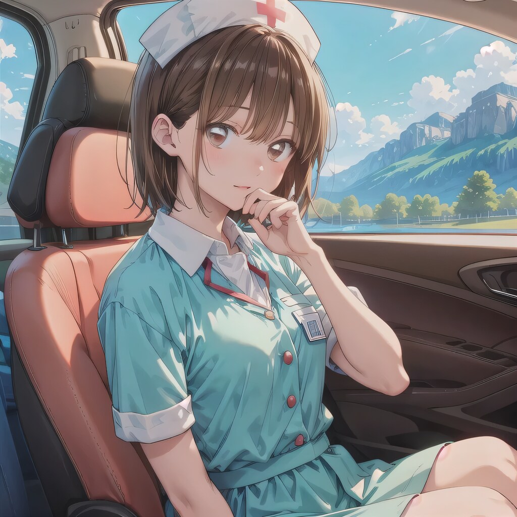 茶髪ボブで車内の少女５