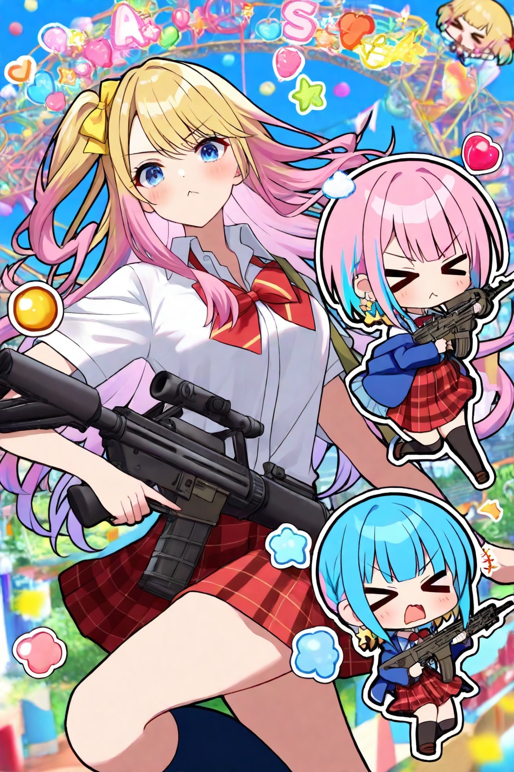 仲良しの武装JKちゃん