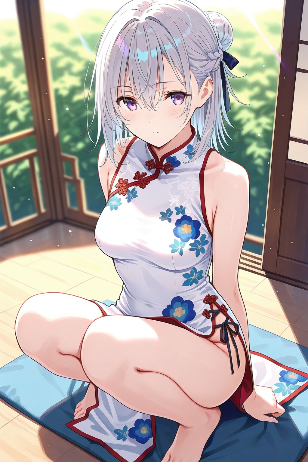 (894HQ)銀髪ちゃんチャイナドレス