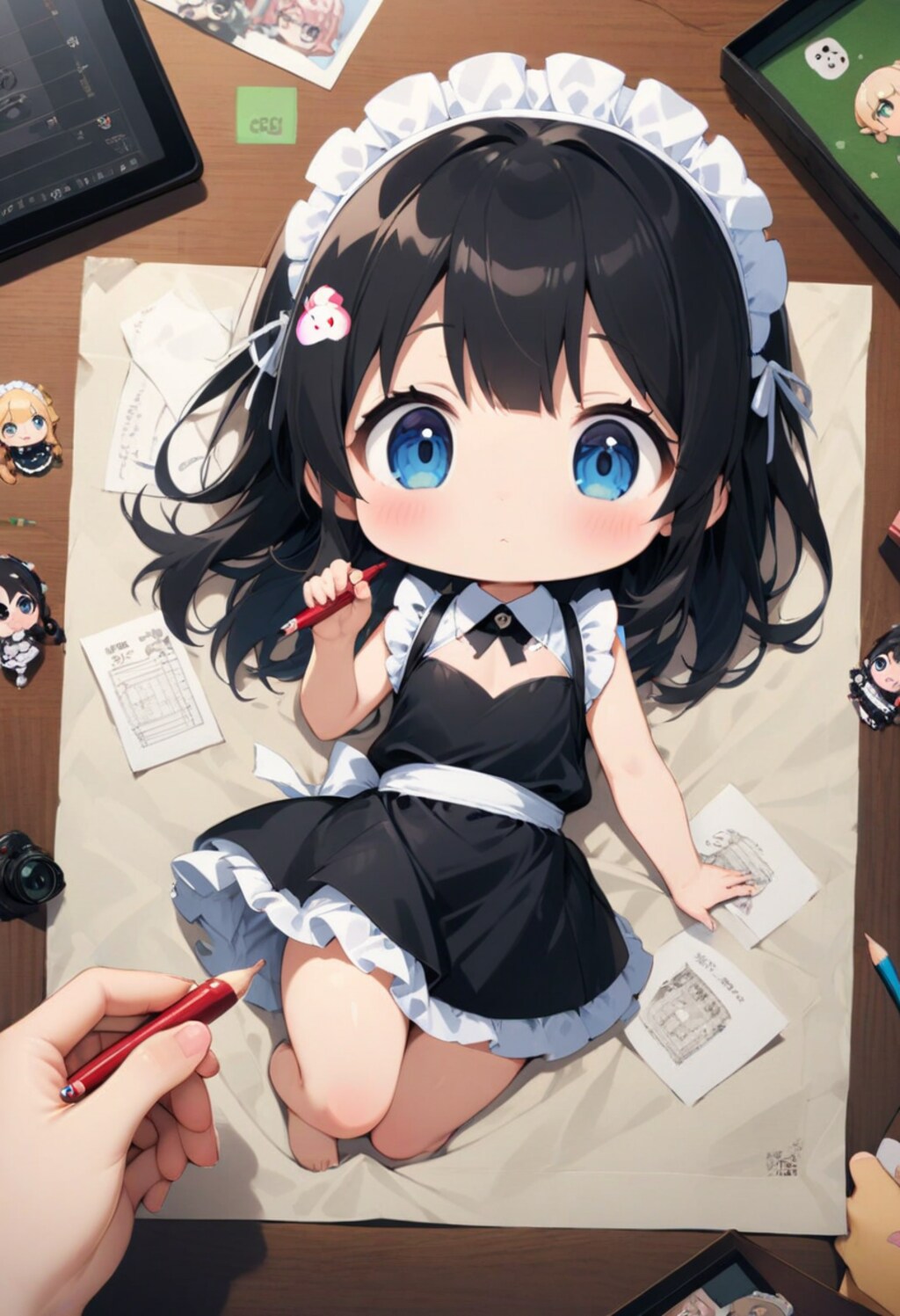 メイドさんを描いてみた