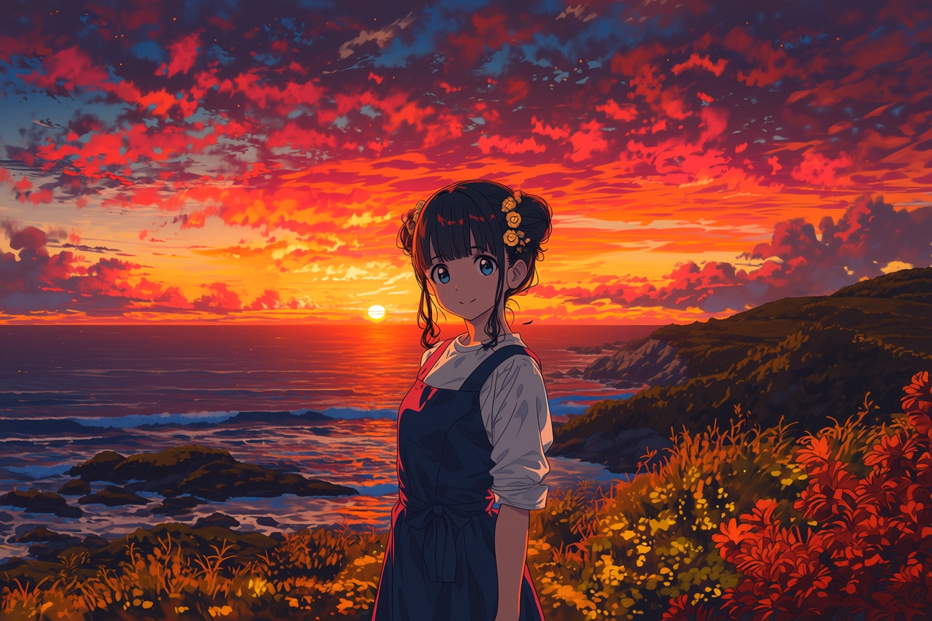 夕暮れのおだんごちゃん🍡✨123 | の人気AIイラスト・グラビア