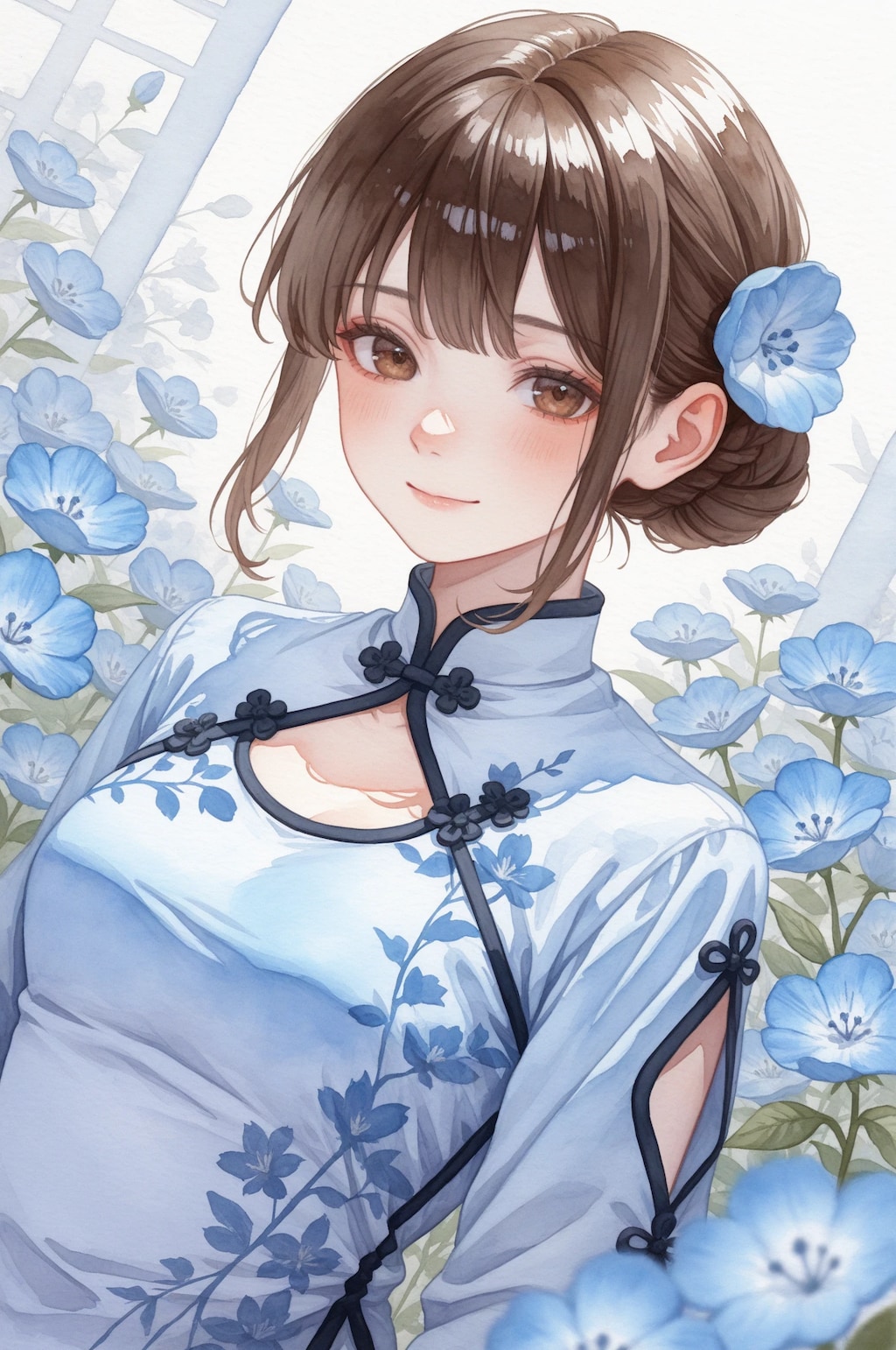 ネモフィラとアオザイ