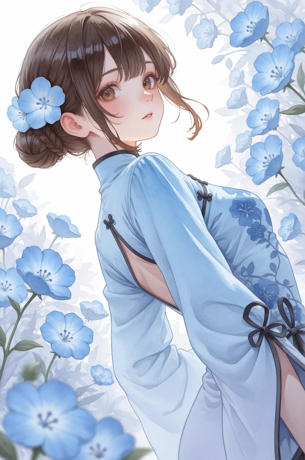 ネモフィラとアオザイ