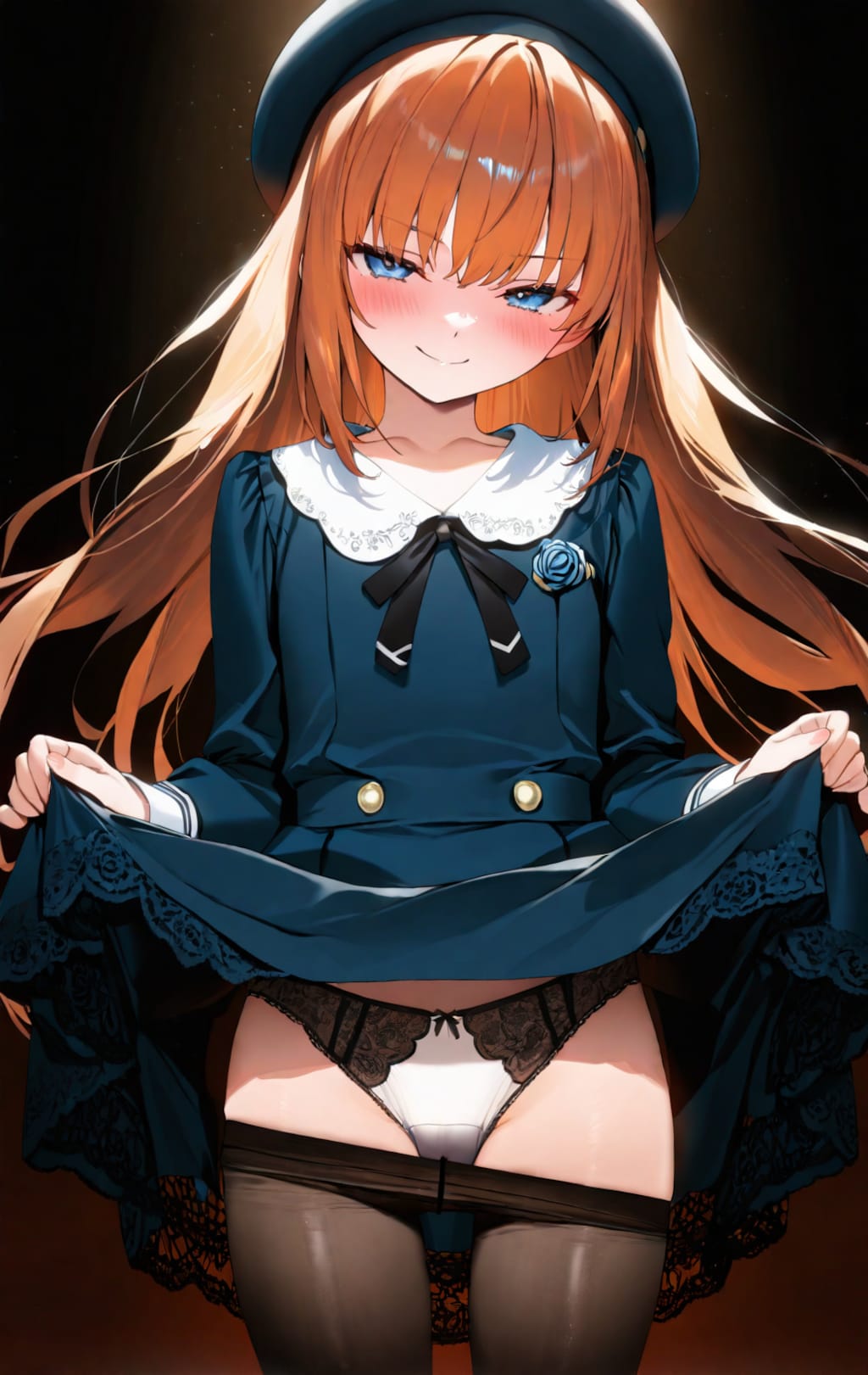 お嬢さんのたくし上げ