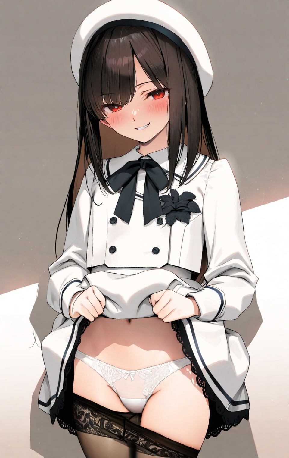 お嬢さんのたくし上げ