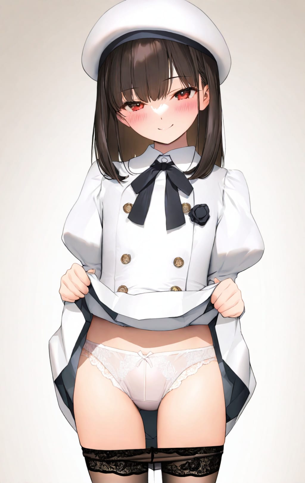 お嬢さんのたくし上げ