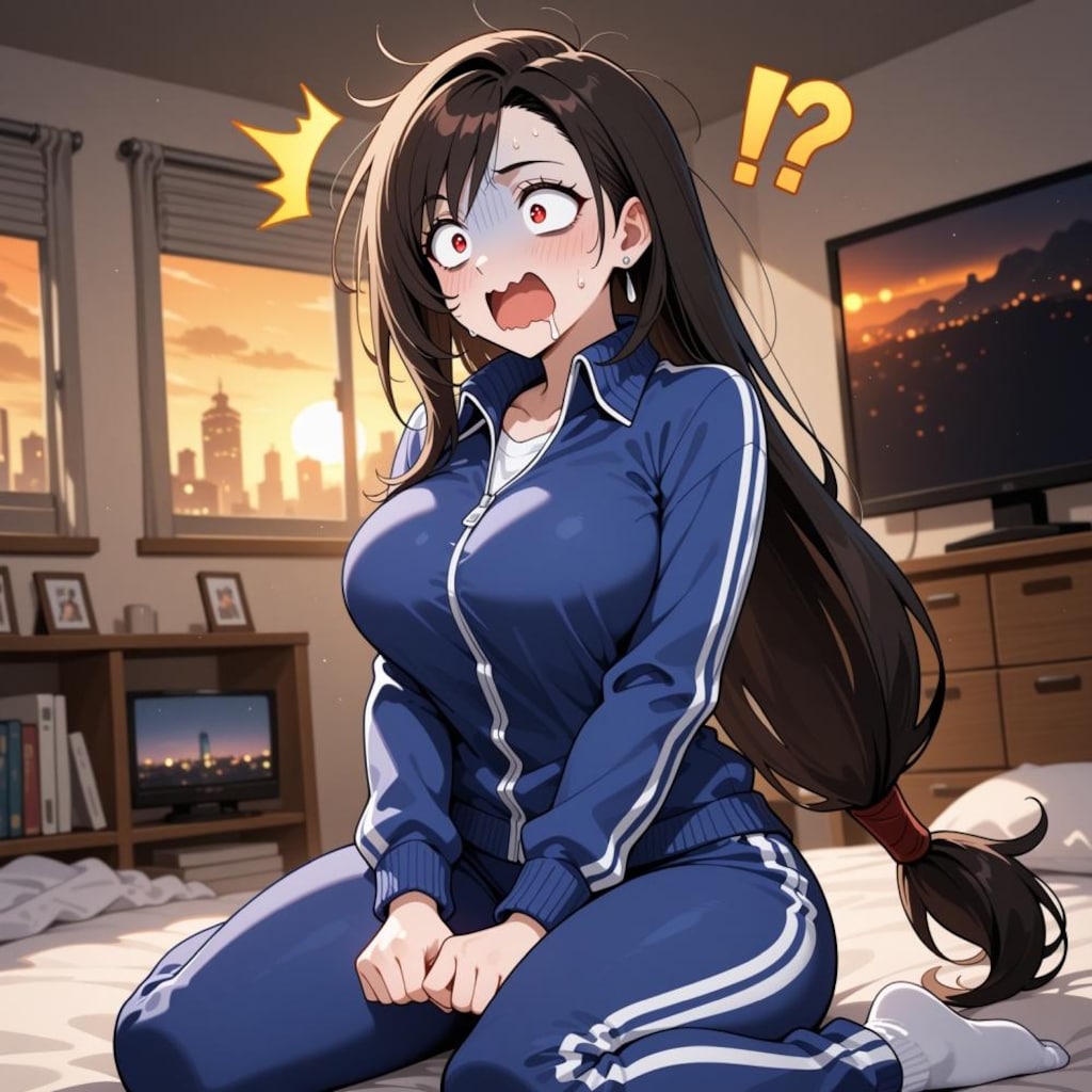 アニメ最終回を観た自室汚部屋のジャージコスプレ人妻達